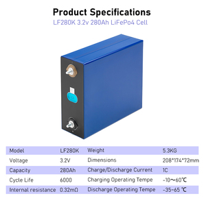 8000 chu kỳ LFP tế bào Lithium sắt Phosphate Pin lf280k V3 một lớp 3.2V 280ah LiFePO4 pin di động cho năng lượng mặt trời hệ thống EV xe - Product Image 2