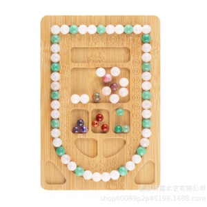 Bandeja de diseño de pulseras de bambú con tablero de cuentas de madera para herramientas de manualidades de joyería DIY con guía de tallas y ranuras de almacenamiento - Product Image 3