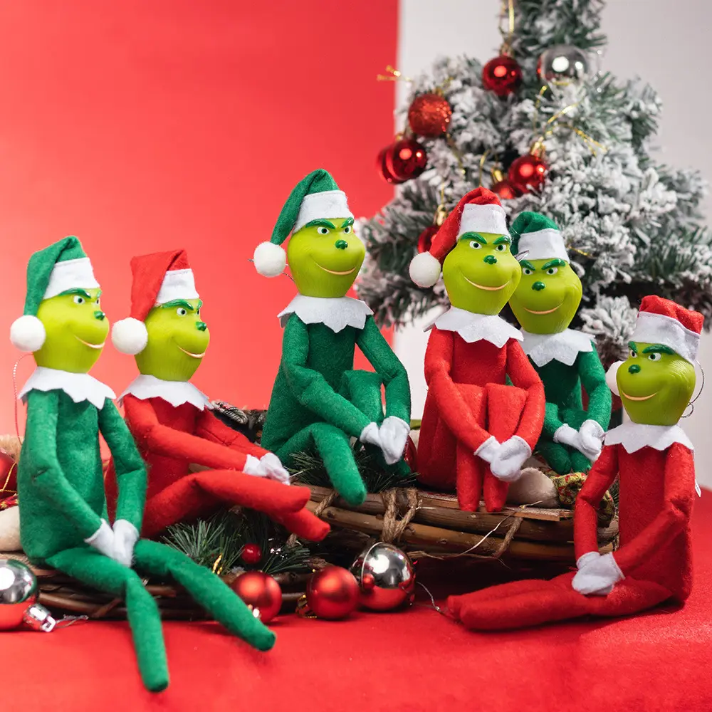 2024 नए साल का उपहार क्रिसमस हरे बाल राक्षस ग्रीनविच आभूषण 32-36 सेमी पीवीसी ग्रीन मॉन्स्टर ग्रिंच-सीएच नरम प्यारा गृह सजावट