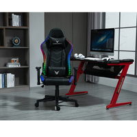 Stuhl – chaise de jeu d'ordinateur en cuir PU avec éclairage Led, fauteuil de jeu avec Massage