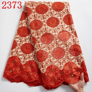 Bordado encaje de algodón suizo <span class=keywords><strong>para</strong></span> vestido de mujer envío gratis encaje de algodón seco <span class=keywords><strong>tela</strong></span> de encaje de Nigeria 2373 - Product Image 6