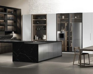 Armoires de cuisine <span class=keywords><strong>Gola</strong></span> personnalisées sans poignées, style européen, pour intérieurs résidentiels allemands haut de gamme - Product Image 1