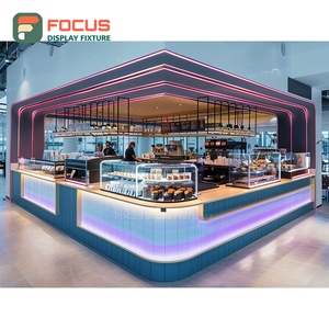 ตู้โชว์กาแฟขนาดใหญ่ ลายไม้โอ๊คธรรมชาติ พร้อมชั้นวางเครื่องปรุง ตู้เก็บสินค้าสำหรับร้านกาแฟ - Product Image 4