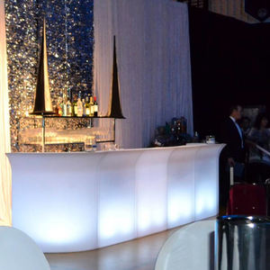 Ensemble <span class=keywords><strong>de</strong></span> table <span class=keywords><strong>de</strong></span> bar moderne à LED, grand modèle, applicable en extérieur, comptoir <span class=keywords><strong>de</strong></span> bar mobile, meubles en plastique avec assemblage gratuit - Product Image 2