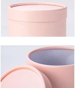 Cubo de abrazo Popular, pequeño, blanco puro, rosa, papel de cartón, cilindro redondo, embalaje de flores, caja de regalos para ramo - Product Image 5