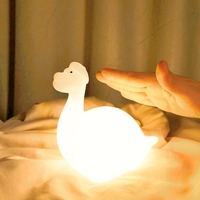 Lampe de nuit en silicone pour bébé Brachiosaurus, rechargeable par USB, LED blanc chaud, multicolore, portable, lampe décorative pour la chambre d'enfant