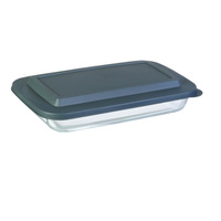 Ensemble de 4 plats de cuisson rectangulaires en verre borosilicate avec couvercles, résistants à la chaleur, compatibles micro-ondes, pour la cuisson vapeur du poisson