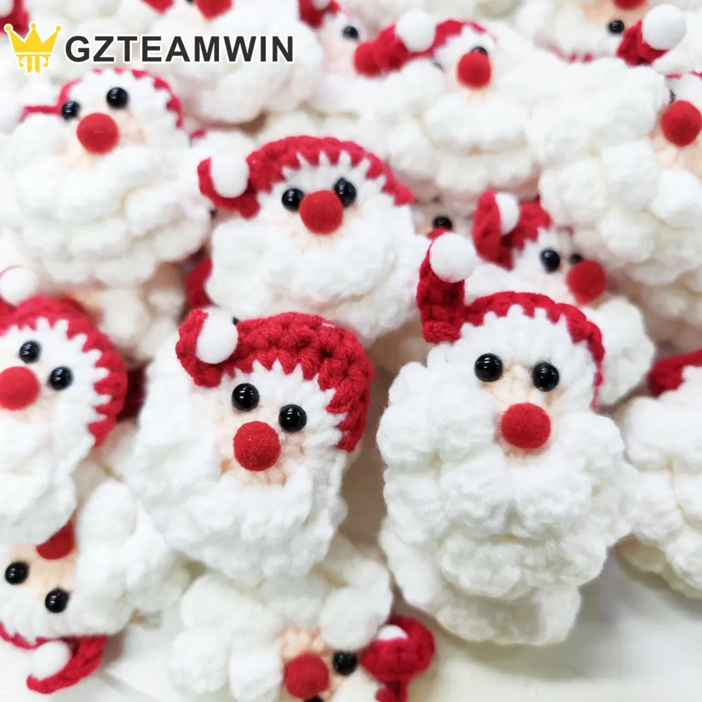 Atacado Alta Qualidade Natal Claus Handmade Lã Knitting Crochet Árvore De Natal Decorações Para Presentes