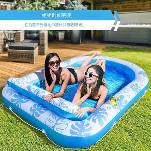 Hongcheng Inflatable Pool Float 80x56 Inch Blue With Cup Holder And Pillow For Adults Swimming Relaxation - Product Image 4
