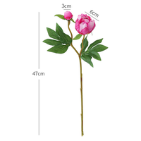 Fleur artificielle de pivoine de haute qualité, 1 fleur 1 bourgeon, pour décoration maison, restaurant, ornement, accessoire de photographie, fausse pivoine