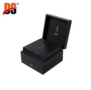 DS Handmade Multi-Layer Matte Black Gold Stamping Logo Rectangle MDF <b>Wooden</b> <b>Storage</b> <b>Box</b> with Drawer Customizable - Product Image 4