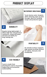 Carta per Stampanti a Getto d'Inchiostro Dupont Tyvek 1025d 1056d 1070d, Carta Tessile Impermeabile Bianca per Borse Fai-da-Te, Materiale Traspirante dalla Cina - Product Image 5