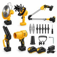 Kit complet d'outils de jardin alimenté par batterie au Lithium sans fil 4 pièces coupe-herbe multifonctionnel pour