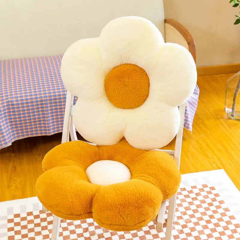 귀여운 넥타이 염료 플러시 꽃 바닥 베개 좌석 의자 쿠션