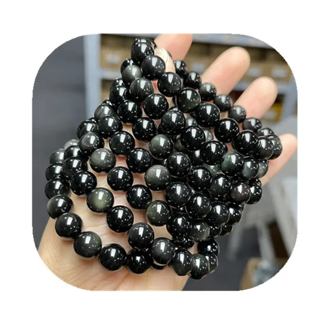 New arrivals 8 mét đồ trang sức thời trang Loose hạt Natur cầu vồng Obsidian tinh thể chữa bệnh đá vòng đeo tay cho món quà