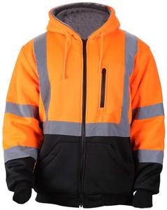 OSHAクラス3冬ヘビーデューティーフリーススウェットシャツ建設安全フード付き視認性カスタマイズ可能ロゴ - Product Image 2