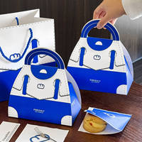 Boîte à pâtisserie personnalisée en gros à faible MOQ, emballage créatif en papier pour pain grillé type sac à main, carton 400 g/m², écologique, fabrication OEM ODM