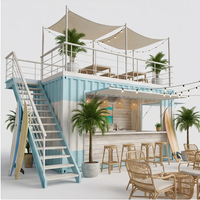 Café-restaurant Etodevice sur deux étages, conteneur maritime de 20 pieds entièrement équipé, bar mobile en conteneur avec terrasse sur le toit