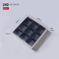 Boîte à bento/sushi rectangulaire en bois de peuplier écologique faite à la main, jetable, avec couvercle transparent en PET, pour salades, desserts, gâteaux, commandes personnalisées