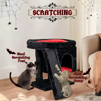 Grattoir d'arbre à chat gothique Halloween Nid de chat décoratif et planche à gratter Fournitures pour animaux de compagnie pour chats