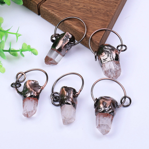 Collar de <span class=keywords><strong>cuarzo</strong></span> <span class=keywords><strong>ahumado</strong></span> Natural, <span class=keywords><strong>colgante</strong></span> Chapado en bronce, Irregular, Awl - Product Image 2