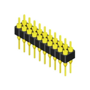 Cabeçalho de pino redondo para PCB Conector de peça CNC usinado Cabeçalho de pino tipo 2x10Pin 2.54mm de passo