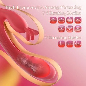 Vibrateur Lapin Nouveau Design en Silicone, Vibrateurs de Couple Mains Libres, Godemiché 7 Vibrations et 4 Modes de Battements pour Femmes - Meilleures Ventes - Product Image 5