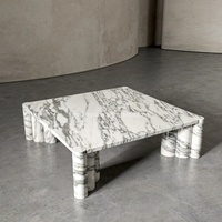 Meubles durables aiguisés de finition naturelle de table basse carrée de marbre blanc écologique d'Arabescato