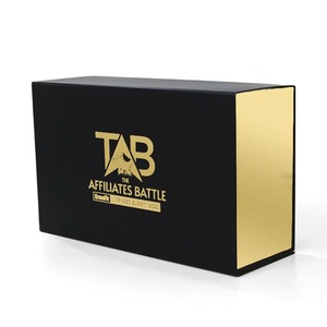 Custom Luxury Magnetic Gift Box Packaging Matte Rigid Paper Cardboard Black and Gold Foldable Packaging Box - Product Image 3