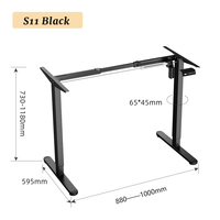Bureau Ergonomique S11 Monomoteur de Haute Qualité pour Position Assise et Debout, Bureau Informatique Réglable en Hauteur