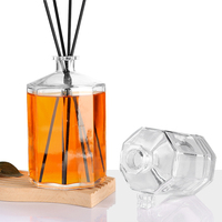 Unique Octogone Grand Volume 500ml 1000ml Clair Vide Aroma Home Diffuseur Reed Bouteilles En Verre De Luxe