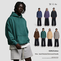Nouvelle Collection Printemps-Automne – Sweat à Capuche Homme Streetwear Lavé, Coupe Ample, Couleur Unie, Coton Lourd 420g, Manches Longues