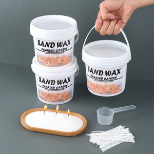 1lb Bucket Granular Sand Wax Handmade Scented <b>Candles</b> for Indoor Decoration & Creative Wedding Party Favors - Product Image 2