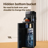 Distributeur d'eau sur pied pour bar à thé, chaud, froid et tempéré, avec télécommande tactile, alimentation automatique en eau, double bouilloire