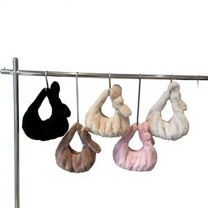 New Fashionable Winter Faux Fur Women's <b>Handbag</b> with ZIP Closure Single <b>Strap</b> Versatile <b>for</b> Shopping & Travel - Product Image 1