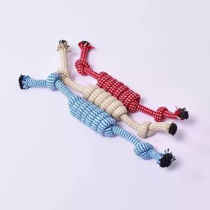 Giocattolo per cani in corda di cotone a doppio nodo, ecologico, in pronta consegna, molto venduto, per il gioco del tiro alla fune, con nodo in corda. - Product Image 3