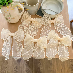 Tracy & Herry Gentle Maiden Lace Bow Hairpin Top Clip Princesse Hairgrips Hair Edge Clip Sweet Temperament Hair Clip - Product Image 1