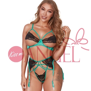 BEIJO-ME ANJO melhor venda Quente do laço cor contraste costura exposta mama com underwire push up mulheres sexy sutiã e calcinha conjuntos - Product Image 1