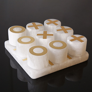 Set di <span class=keywords><strong>Scacchi</strong></span> Decorativo di Lusso in Gesso Dorato a Forma di X e O per Interni, Decorazione da Tavolo - Product Image 6