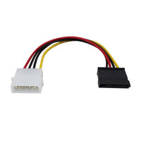 Kabel Daya Hard Drive SATA Tipe-D 4-Pin Adaptor Serial Jaket PVC Fungsi Magnetik Konduktor CCA 15CM Komputer Superlink/OEM