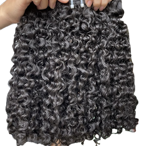 Extensions de Cheveux Humains Bouclés Birmans Naturels Noirs, Cheveux Vierges Remy Bruts, Vente en Gros pour Femmes - Product Image 2