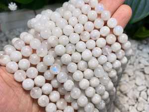 Perles de pierre de lune bleue naturelle lisses et rondes 4mm 6mm 8mm 10mm 12mm, perles en vrac pour la fabrication de bijoux, vente en gros - Product Image 2