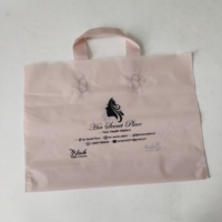 Sac de shopping en plastique abricot réutilisable et recyclable avec poignées, logo imprimé sur mesure