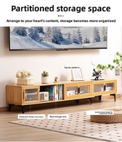 Meuble TV en bois naturel 2026 pour salon : sur pied, compact, usage domestique, ensemble meuble TV et table basse avec rangement