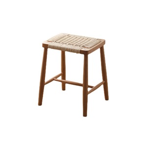 Cherry Wood Rope Woven <b>Stool</b> Handmade Dressing Chair Home Use Simple Design - Product Image 5