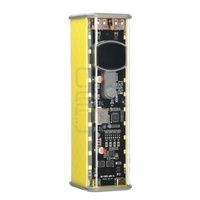Boîtier de batterie externe DIY 8*18650, charge rapide PD 45W 22.5W, coque de rangement transparente avec lumière, sans batterie