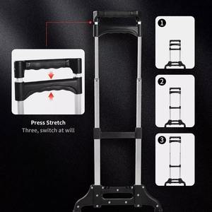 Carro de ruedas silencioso Camión de mano de aleación de aluminio con capacidad de carga de 75 kg Carro de la compra de 6 ruedas OEM personalizable - Product Image 5