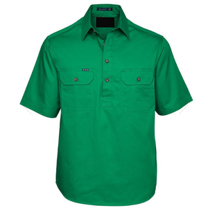 Camicie da lavoro da <span class=keywords><strong>uomo</strong></span> <span class=keywords><strong>mezza</strong></span> bottone maniche corte <span class=keywords><strong>a</strong></span> doppia tasca camicie di cotone in saia <span class=keywords><strong>camicia</strong></span> uniforme di sicurezza - Product Image 3