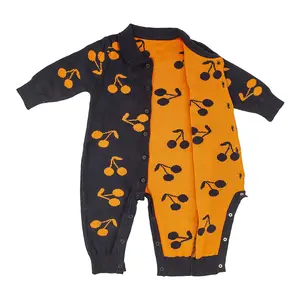 Neugeborene 100% Baumwolle Jacquard gestrickt Stram pler Jumps uit für Baby Girl Boy Baby Kleidung Set Baby Pullover Stram pler