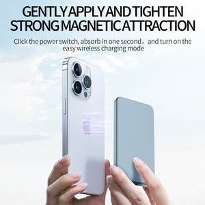 พาวเวอร์แบงค์แม่เหล็กไร้สาย 3 in 1 ความจุ 5000mAh 10000mAh ดีไซน์บางเฉียบ รองรับ PD 20W ชาร์จเร็ว สำหรับ iPhone สมาร์ทวอทช์ และหูฟัง - Product Image 3